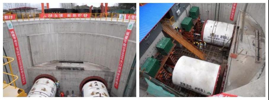 上海雙根DN4000mm排污管頂管施工現場 上海雙根DN4000mm排污管頂管施工現場